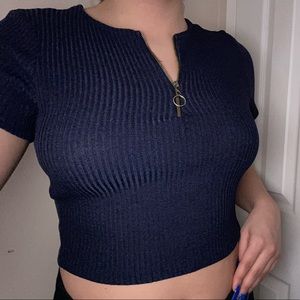 Navy blue crop top